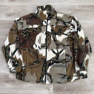 Vintage Predator Camouflage Stealth Fleece Jacket Men Size Medium Hunting Bomber